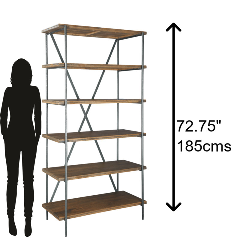 Hekman Furniture Bedford Park 5-Tier Solid Mango Wood Open Shelving Unit