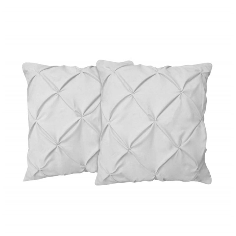 400TC Cotton Pintuck Sateen Solid Euro Sham, 24"H x 24"W, White