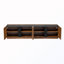 Meuble télé en bois avec armoire et tablettes intérieures-748774902