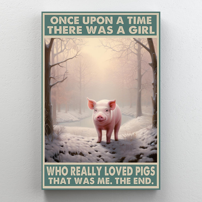 Orléans qui a vraiment aimé les cochons sur toile, H 20 po x l 16 po x P 1,25 po