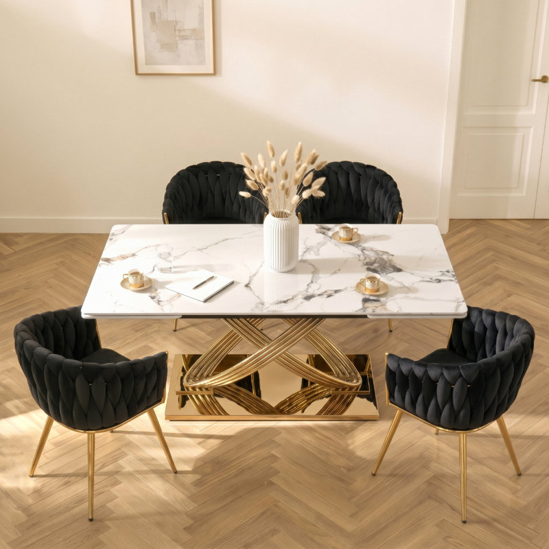 Dining Table, White Marble