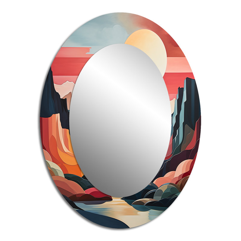 Miroir mural Coral Teal Bold Canyon Landscape II - rouge, 40 po x 30 po