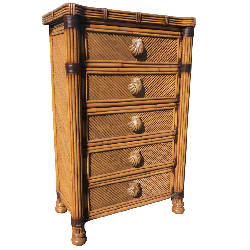 Commode 5 tiroirs Coral Cove, Brun antique délavé