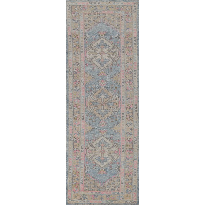 Vegetable Dye Oushak Turkish Runner Rug 3