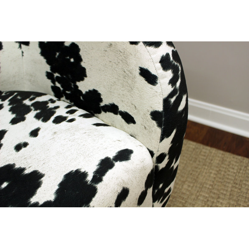 Lalu 30" Wide Armchair, Cowhide Black