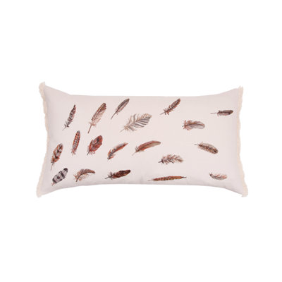 Coussin lombaire à motif de plumes