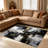 Black White Gold Abstract carpet-easy to clean, machine-washable, soft and comfortable; suitable for door mats, kitchens, living rooms, bedrooms, corridors, and laundry areas. Easy to clean, durable carpet for home decoration.-128973494