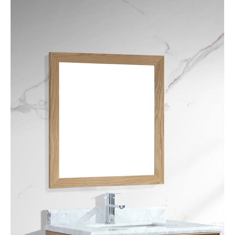 Miroir de salle de bain/meuble-lavabo entièrement encadré Markes, Chêne blanc californien