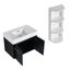 Meuble-lavabo mural 30 po avec lavabo et support de rangement, lavabo en résine à rebords épais, ensemble KD-130627920-130627919