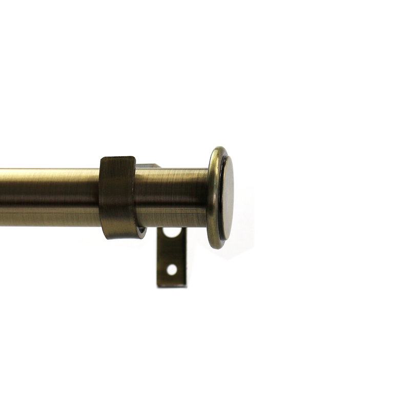 Tringle à rideaux simple réglable 1 po Adelaida, De 28 po à 48 po de largeur, Noir