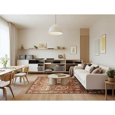 Machine Washable Persian Brown Area Rug