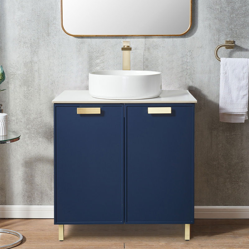 Ensemble de meuble-lavabo vasque autoportant 30 po à 2 portes Leaann