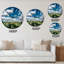 Ciel bleu avec des nuages blancs sur MountaIn Horizon - Horloge murale traditionnelle-59913360