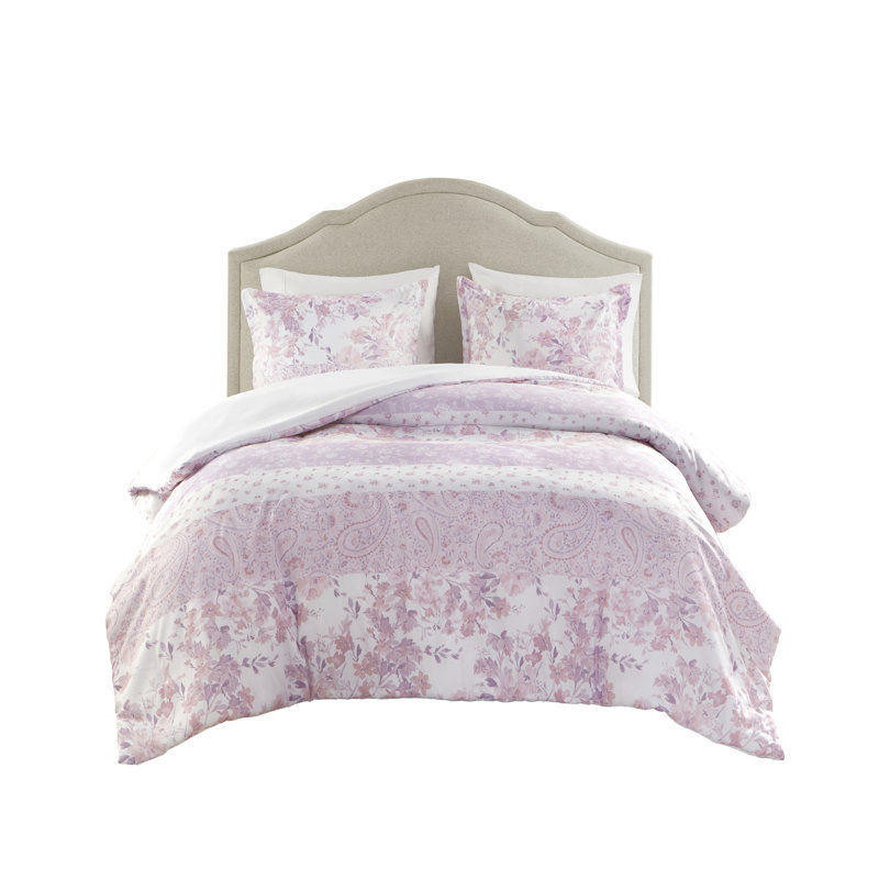 Housse de couette à motif floral en microfibre pour lit simple / simple 2 pièces TG, Rose