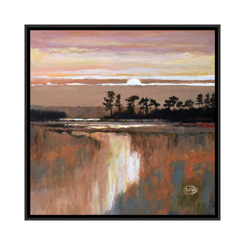 «Low Country Moonrise», reproduction sur toile, H 26 po x l 26 po x P 1,5 po, Toile avec cadre noir