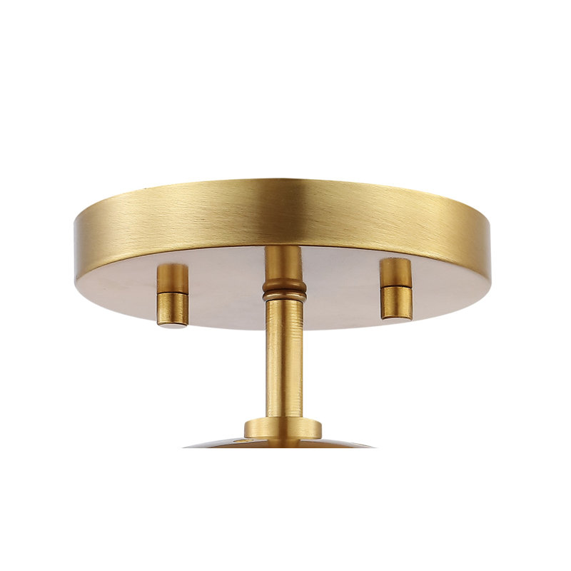 Statler Glass Semi Flush Mount, Brass Gold