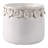 Planter Ceramic Round With Sculpted Floral Rim Detailing And Drainage Hole For Decorative Display Or Plant Support-1843449757