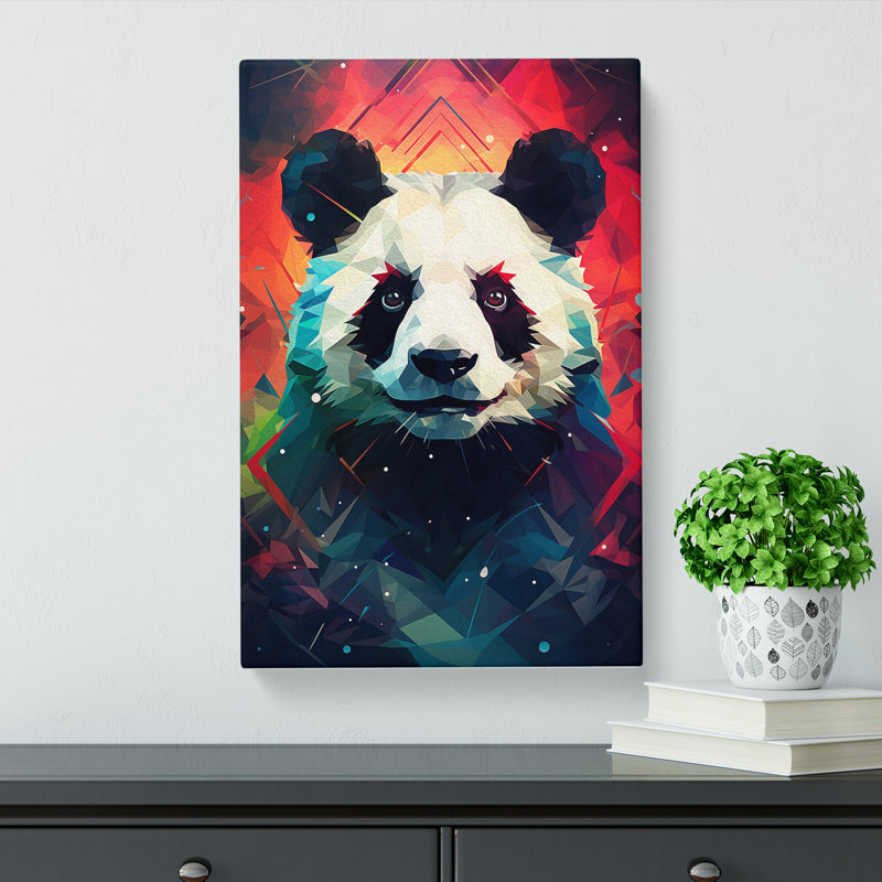 Panda Geometric - No Frame Print, 50cm H x 35cm W x 3cm D