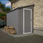 Remise de rangement moderne en métal résistante aux intempéries 4 pi x 8 pi Asa avec structure de plancher, porte simple (montage à gauche / à droite) pour la cour arrière