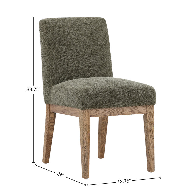 Weilan Polyester Upholstered Dining Chair, Olive, Olive