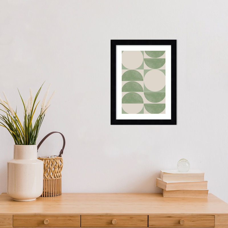 «Applecroft Mid Century Modern 01» par le studio d'art mural MIUUS, reproduction d'art encadrée, Noir, H 13 po x l 10 po