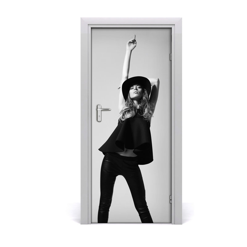Woman In Black Door Decal