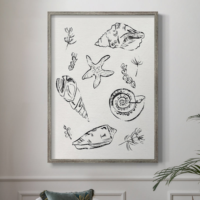 Sea Spirals II, reproduction encadrée - bois massif, H 11 po x l 9 po