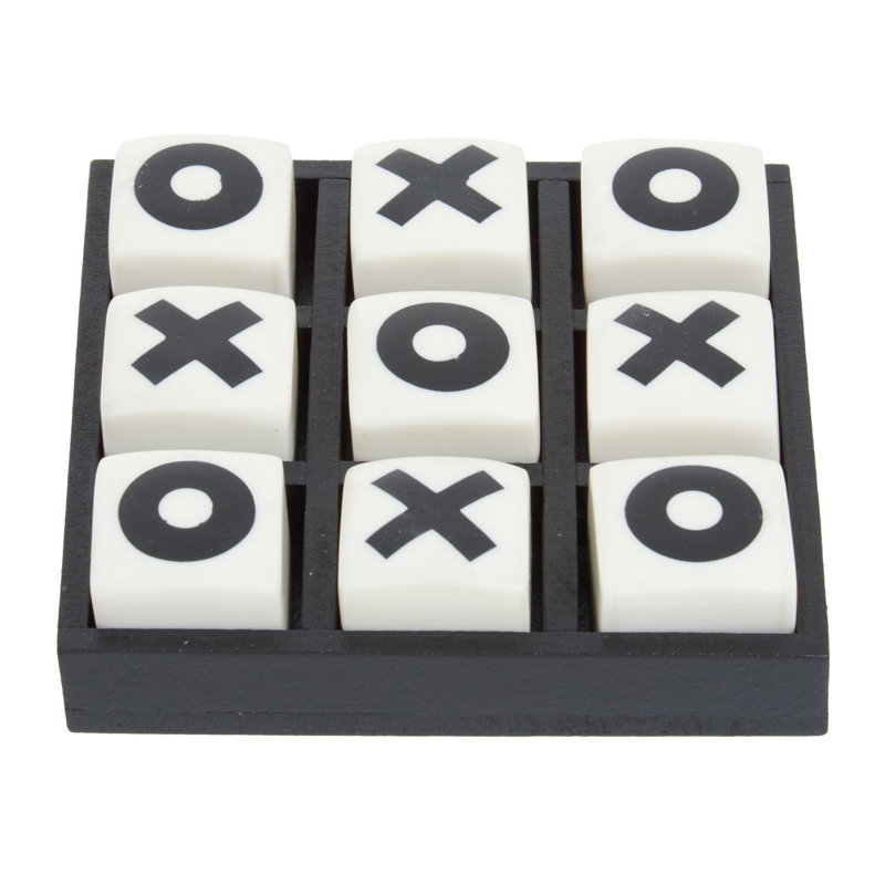 Carmilla Ebern Designs 2 Player Buffalo Bone Tic Tac Toe, White