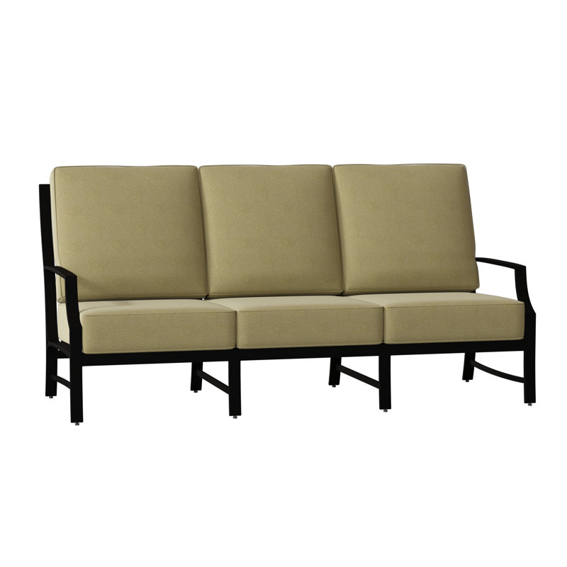 Seal Cove Outdoor 3 - Seat Patio Sofa, Textured Black, Canvas Spa Sunbrella® Canvas