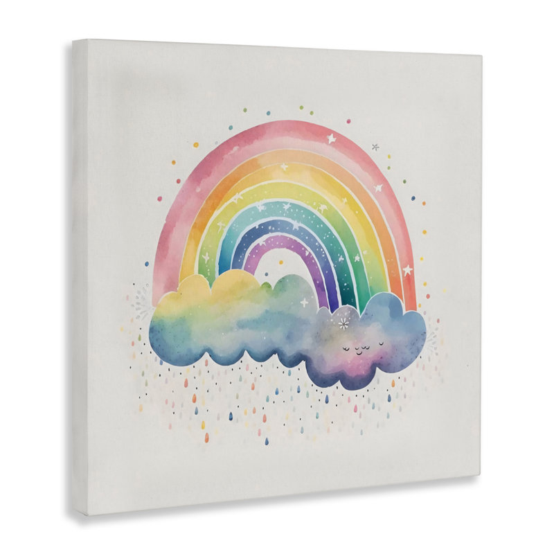 Toile arc-en-ciel et étoiles vives, design par Creative Studio, H 17 po x l 17 po