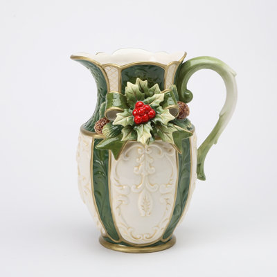 Ceramic Holly Pitcher 56 oz