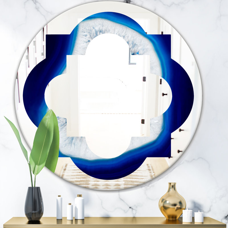 Miroir mural éclectique en cristal Quatrefoil, H 23,6 po x l 23,6 po