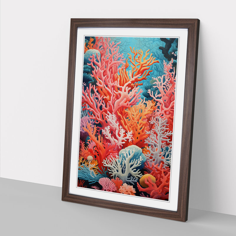 Single Picture Frame Print on Wood, 46cm H x 34cm W, Walnut Framed