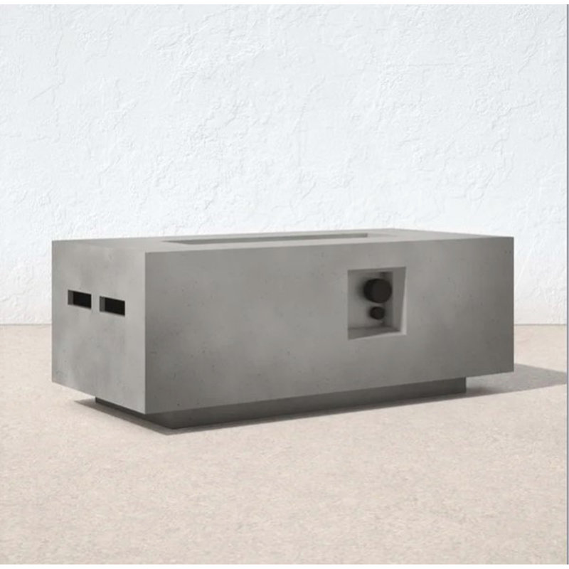 Table de foyer d'extérieur au béton au propane (béton gris)