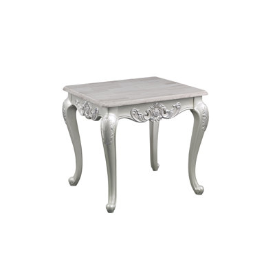 Silver Accented Living Room End Table - Create A Luxurious Look Modern & Contemporary Spacious Functional And Attractive Piece