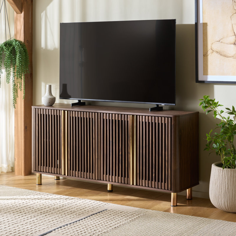 Buffet / meuble média Isak Slat Dr, Marron foncé