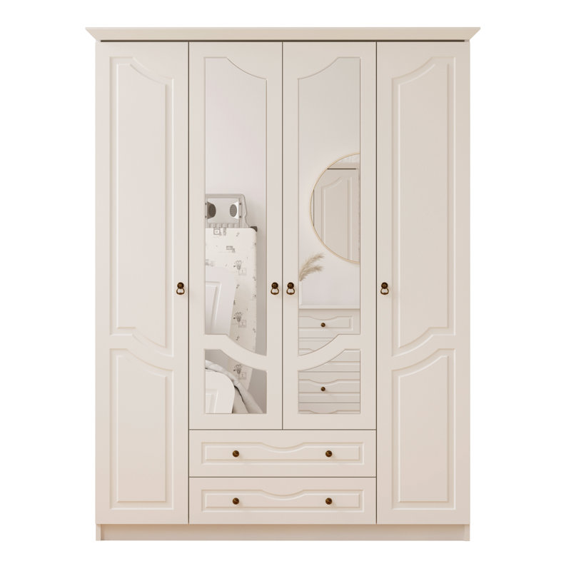 Anthuan 4 Door Manufactured Wood Wardrobe