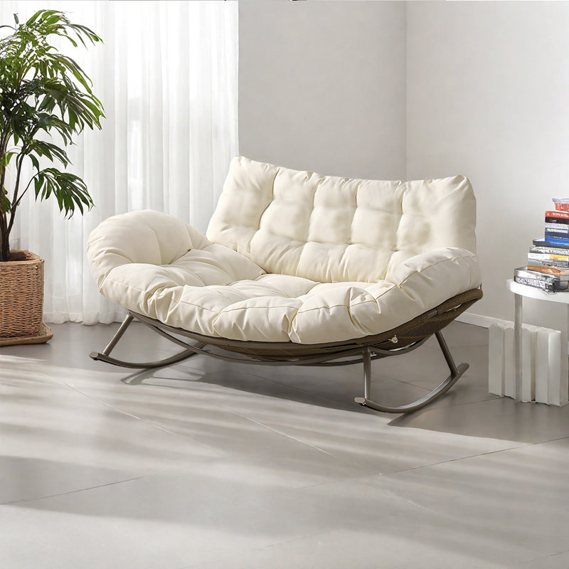 Chaise berçante ergonomique pour deux personnes, Beige