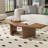 " Walnut Ash Wood Coffee Table | Solid Wood & Mdf | Modern Minimalist For Small Spaces