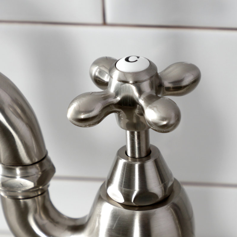Kingston Brass English Country Two-Handle 3-Hole Deck Mount Bridge Kitchen Faucet with Brass Side Sprayer