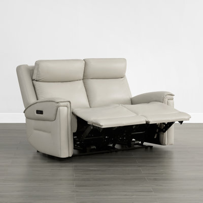 Super Zero-Gravity Genuine Leather Dual Motor 2PC Power Sofa With Power Headrest