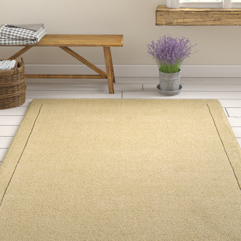 Durbin Solid Colour Wool Hand Woven Area Rug, Rectangle 120 x 170cm