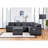 115"W Grey Chenille Sectional Sofa With Adjustable Backrest