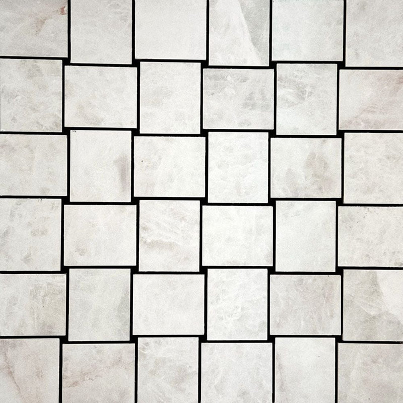 Mirage tissé, Blanc / Gris