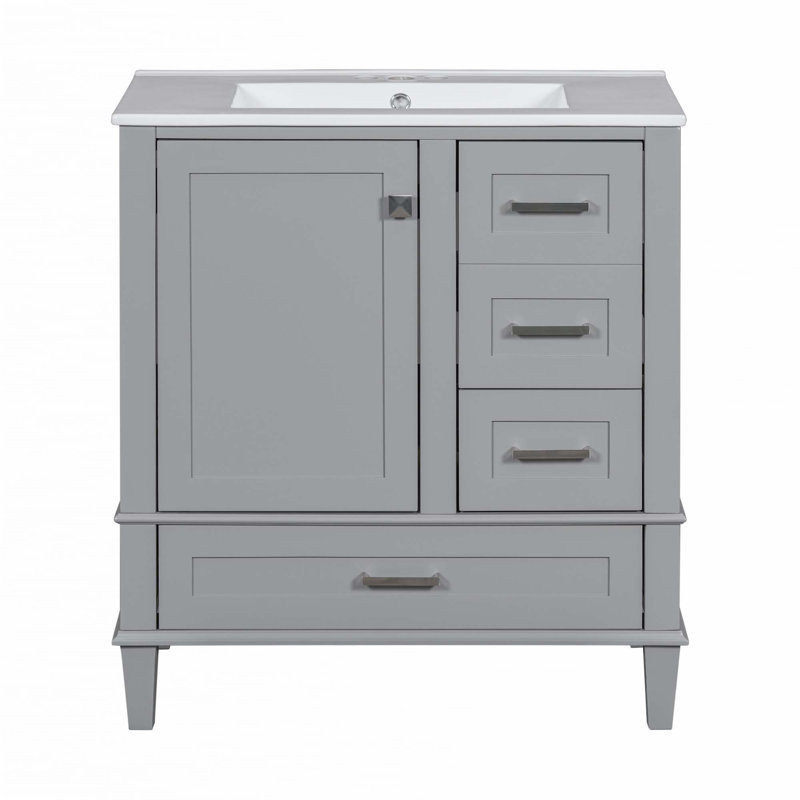 Ensemble de meuble-lavabo moderne 30 po avec meuble-lavabo 30 po, Gris