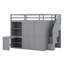 Lit mezzanine avec garde-robe, bureau et tablettes-1568461699