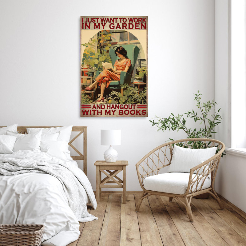 «And And Hangout With My Livres On Canvas», impression, H 36 po x l 24 po x P 1,25 po