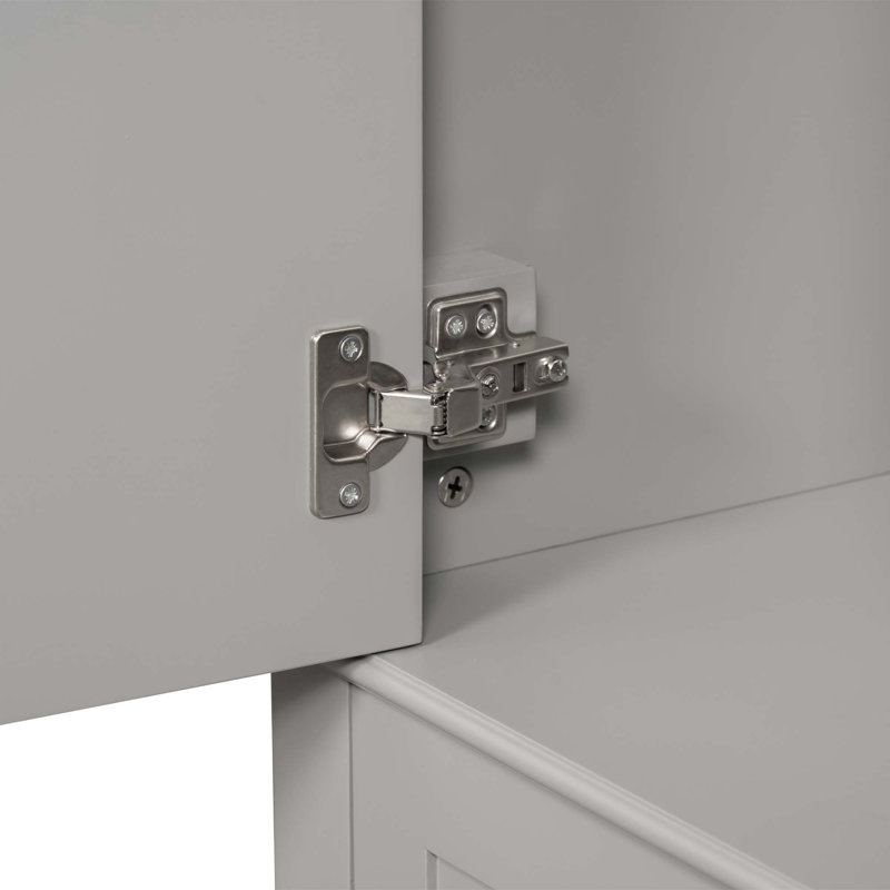 Meuble-lavabo moderne avec lavabo, porte à fermeture douce et 3 tiroirs, Gris