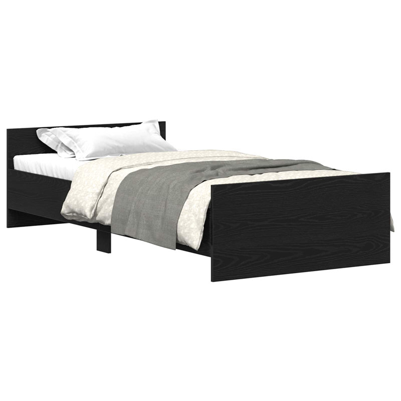 Bed Frame, Black Oak