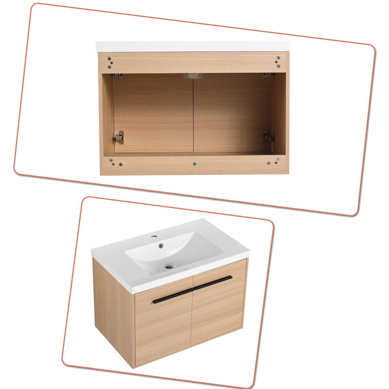 Ensemble de meuble-lavabo simple 18,12 po avec plateau en résine Gardas